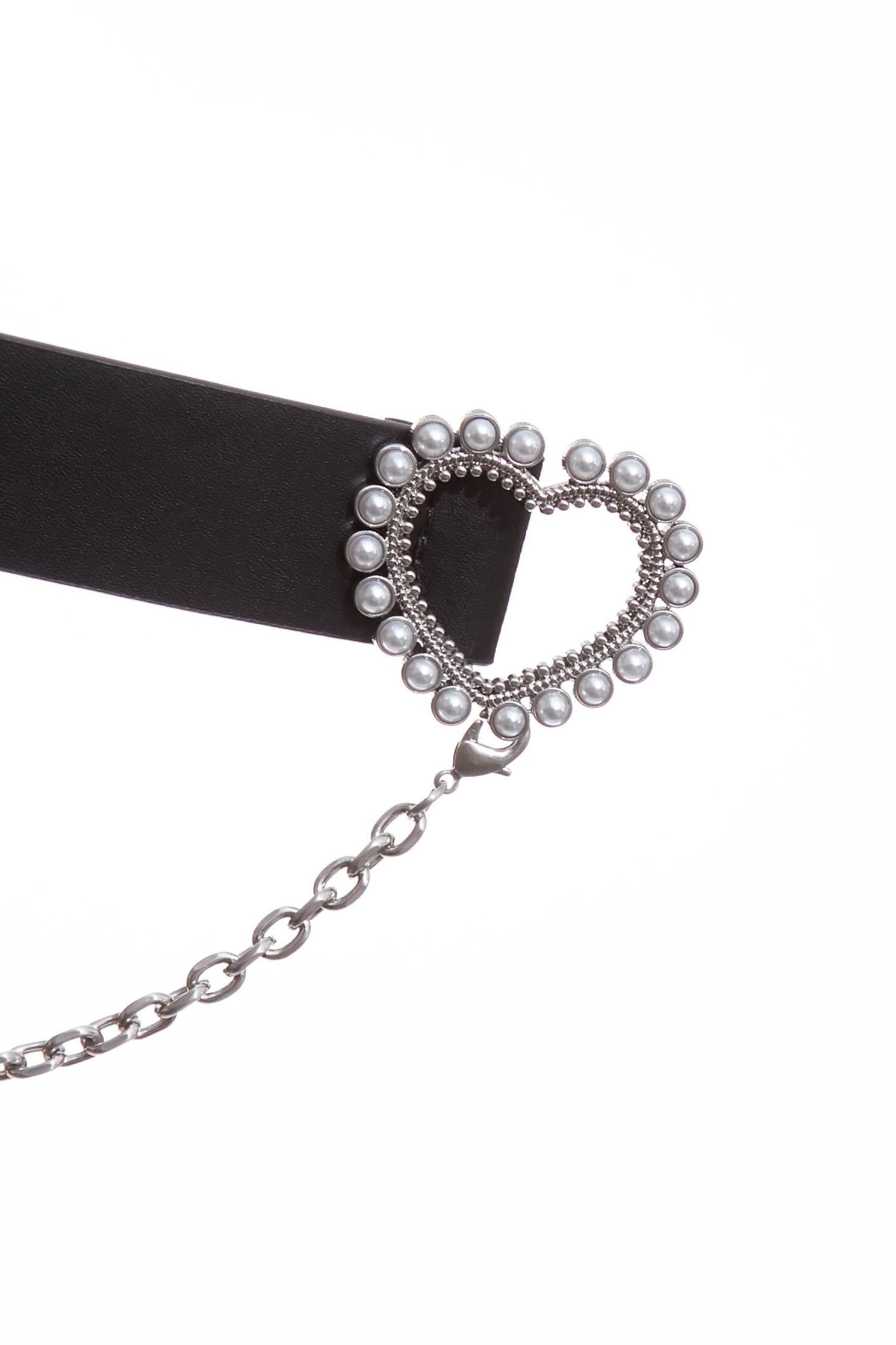 復古愛心珍珠月亮綴飾腰帶復古愛心珍珠月亮綴飾腰帶,珍珠,皮帶,皮革,秋冬穿搭