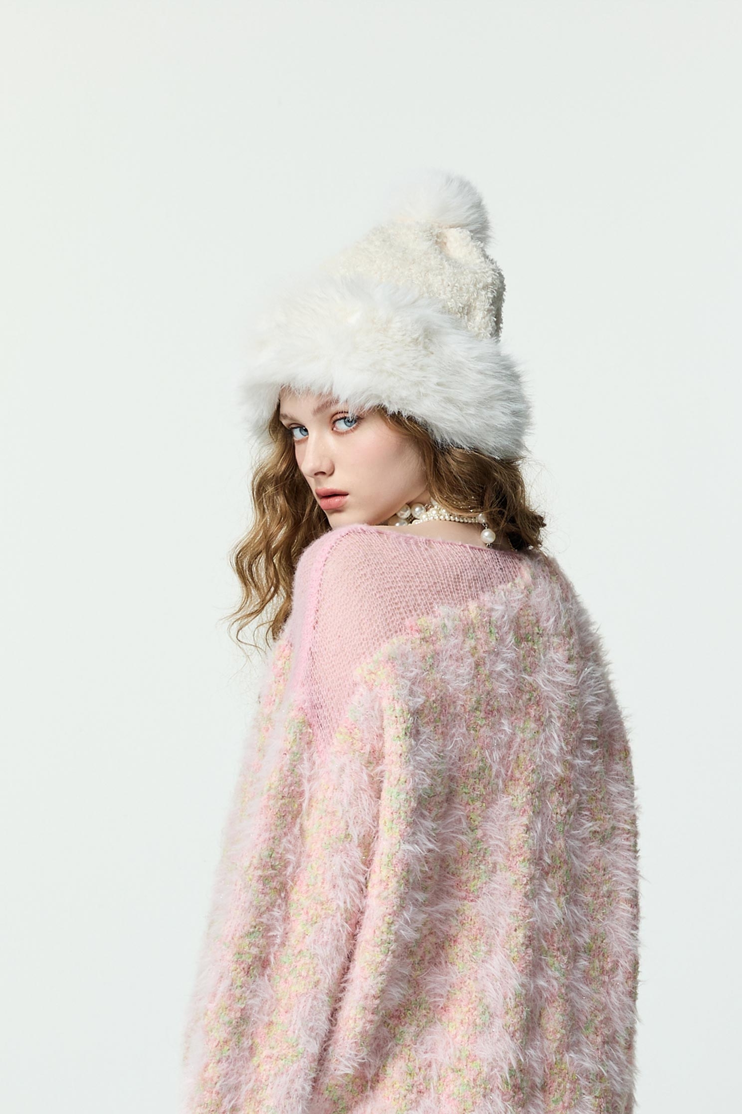 毛茸茸針織毛帽毛茸茸針織毛帽,秋冬穿搭,針織