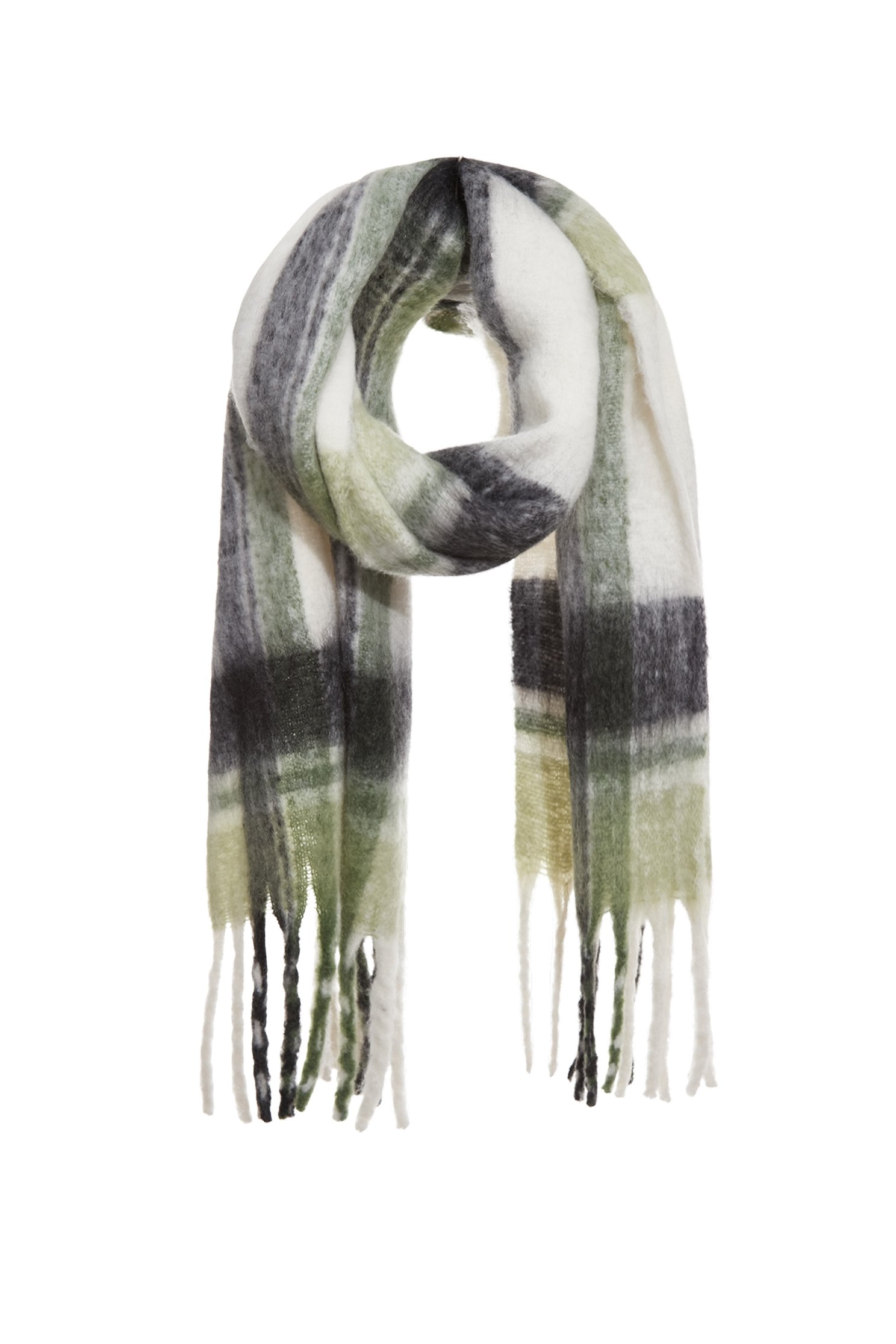 簡約暖絨格紋圍巾簡約暖絨格紋圍巾,圍巾,格紋,秋冬穿搭,針織