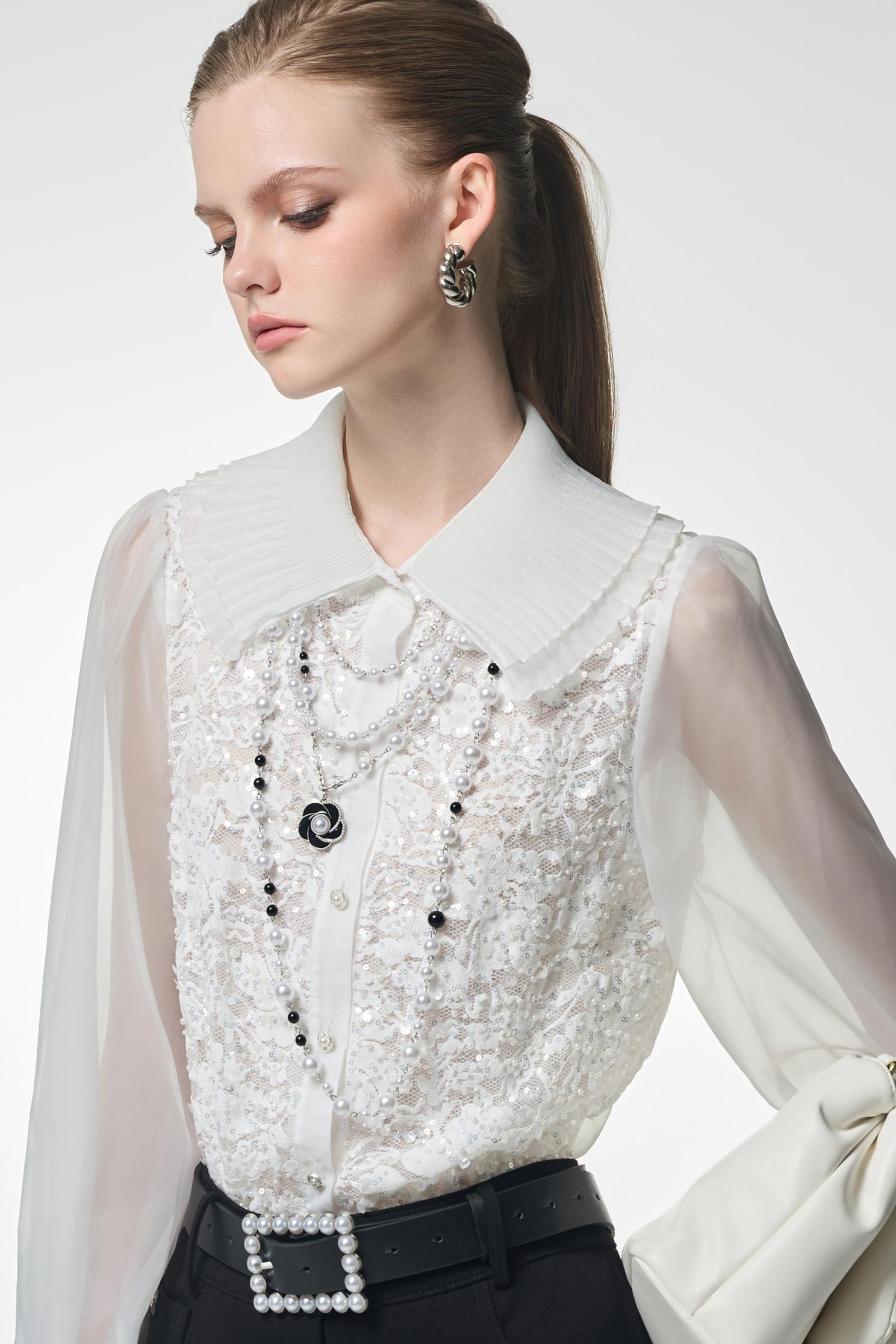 小香風多層次花朵珍珠項鍊小香風多層次花朵珍珠項鍊,小香風,珍珠,秋冬穿搭,項鍊