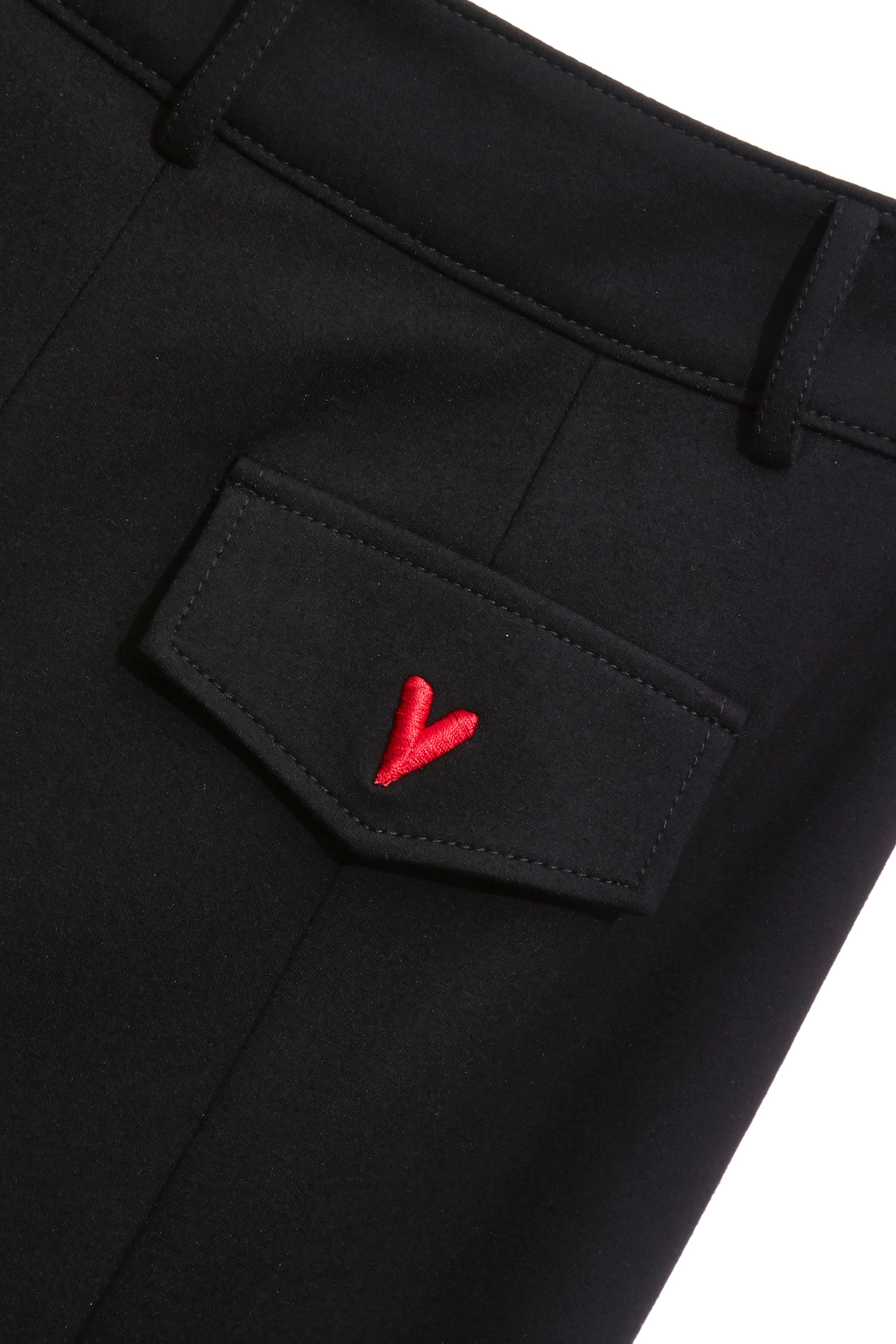 簡約修身開衩長褲簡約修身開衩長褲,刺繡,寬褲,秋冬穿搭,褲子,黑色褲子