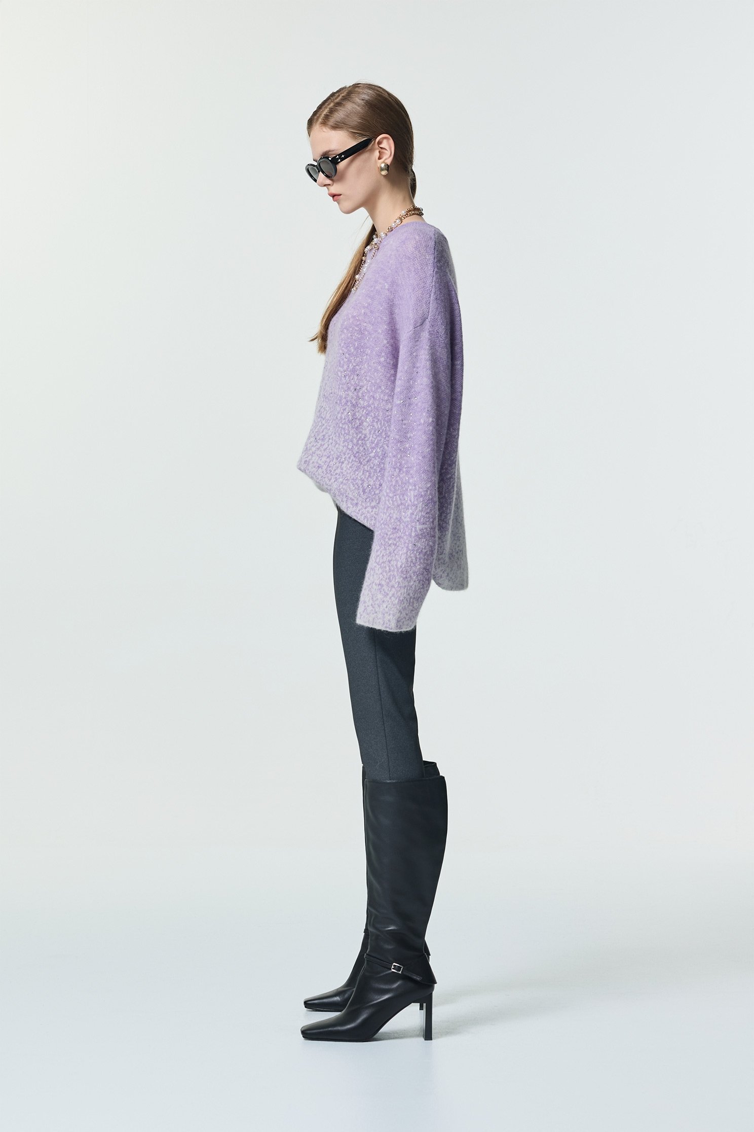 簡約顯瘦開衩合身褲簡約顯瘦開衩合身褲,刺繡,秋冬穿搭,窄管褲,褲子