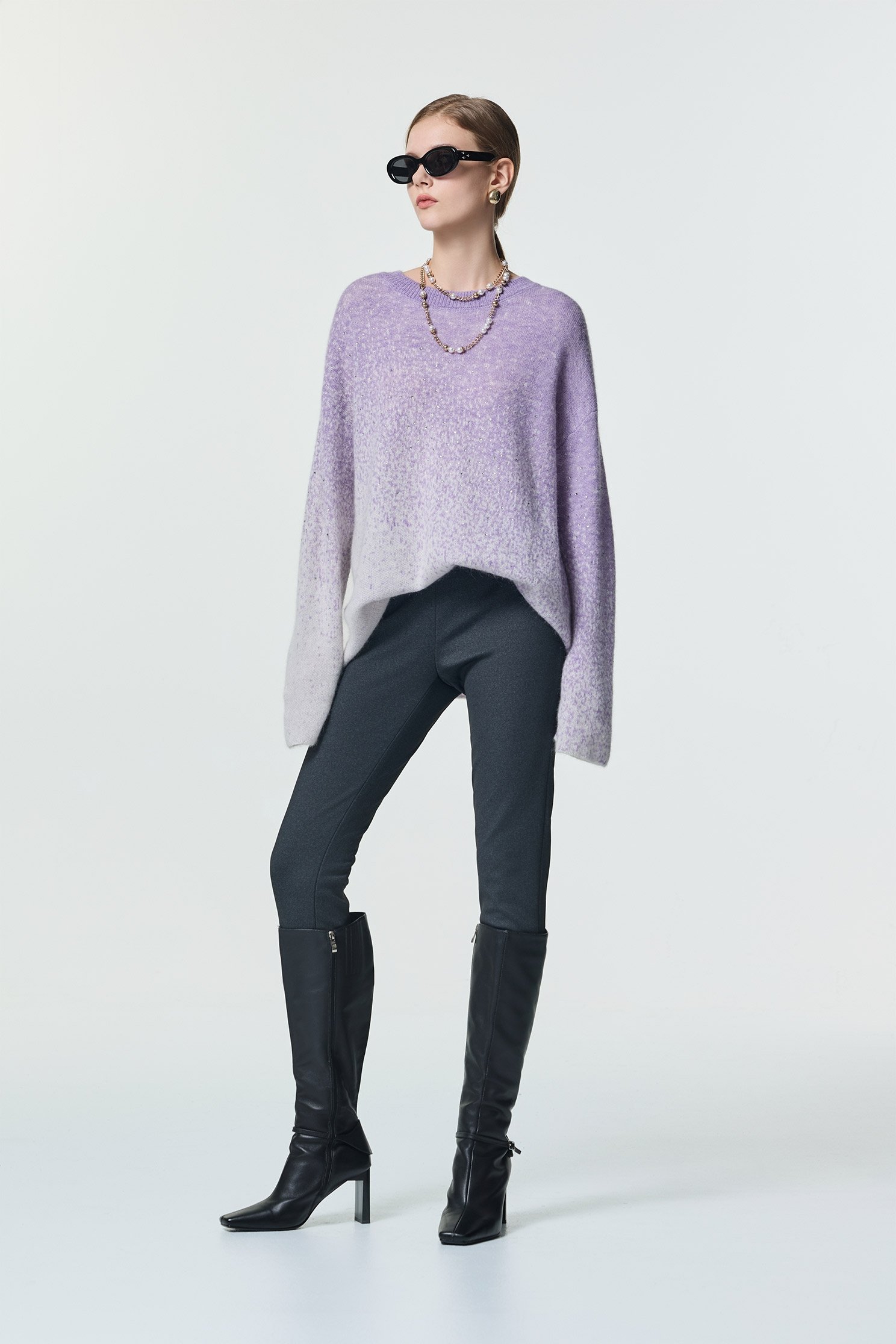 簡約顯瘦開衩合身褲簡約顯瘦開衩合身褲,刺繡,秋冬穿搭,窄管褲,褲子