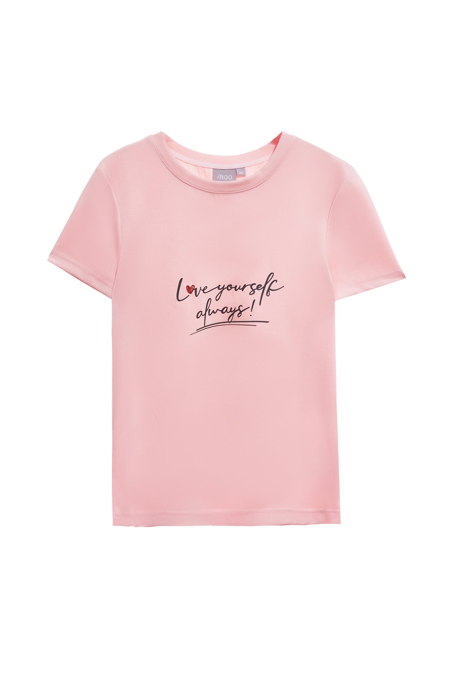 愛自己標語印花窄版上衣Love Yourself Always 印花窄版上衣,T-Shirt,上衣,刺繡,春夏穿搭,白色上衣