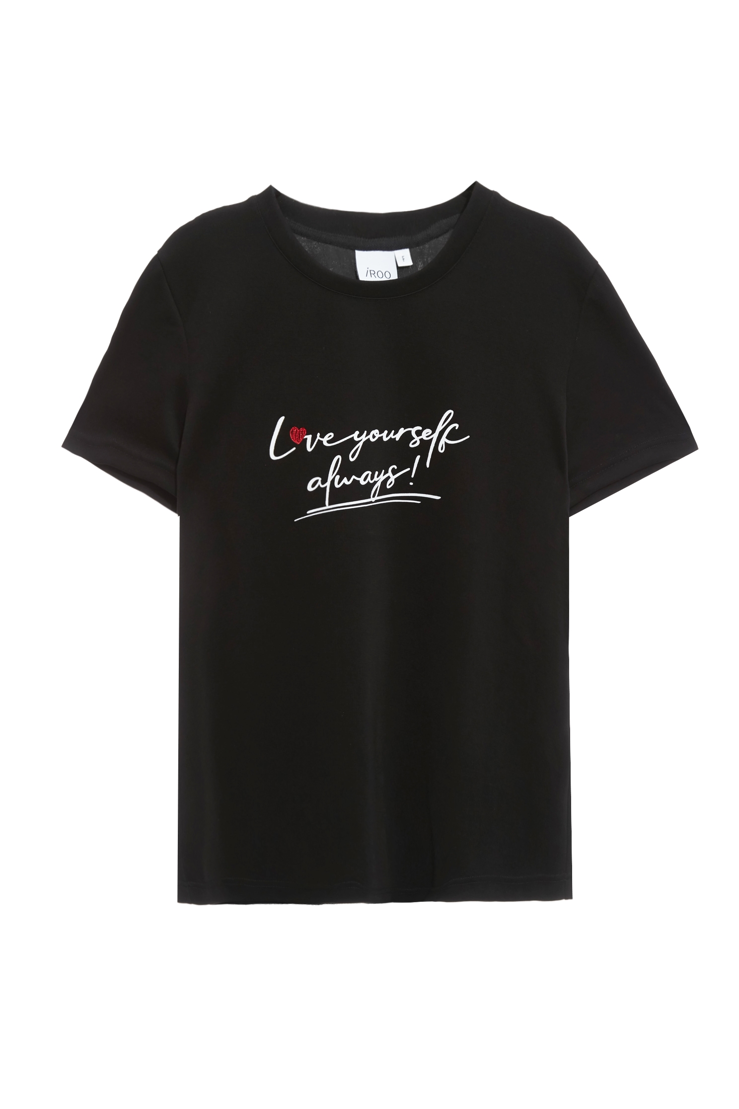 愛自己標語印花窄版上衣Love Yourself Always 印花窄版上衣,T-Shirt,上衣,刺繡,春夏穿搭,白色上衣