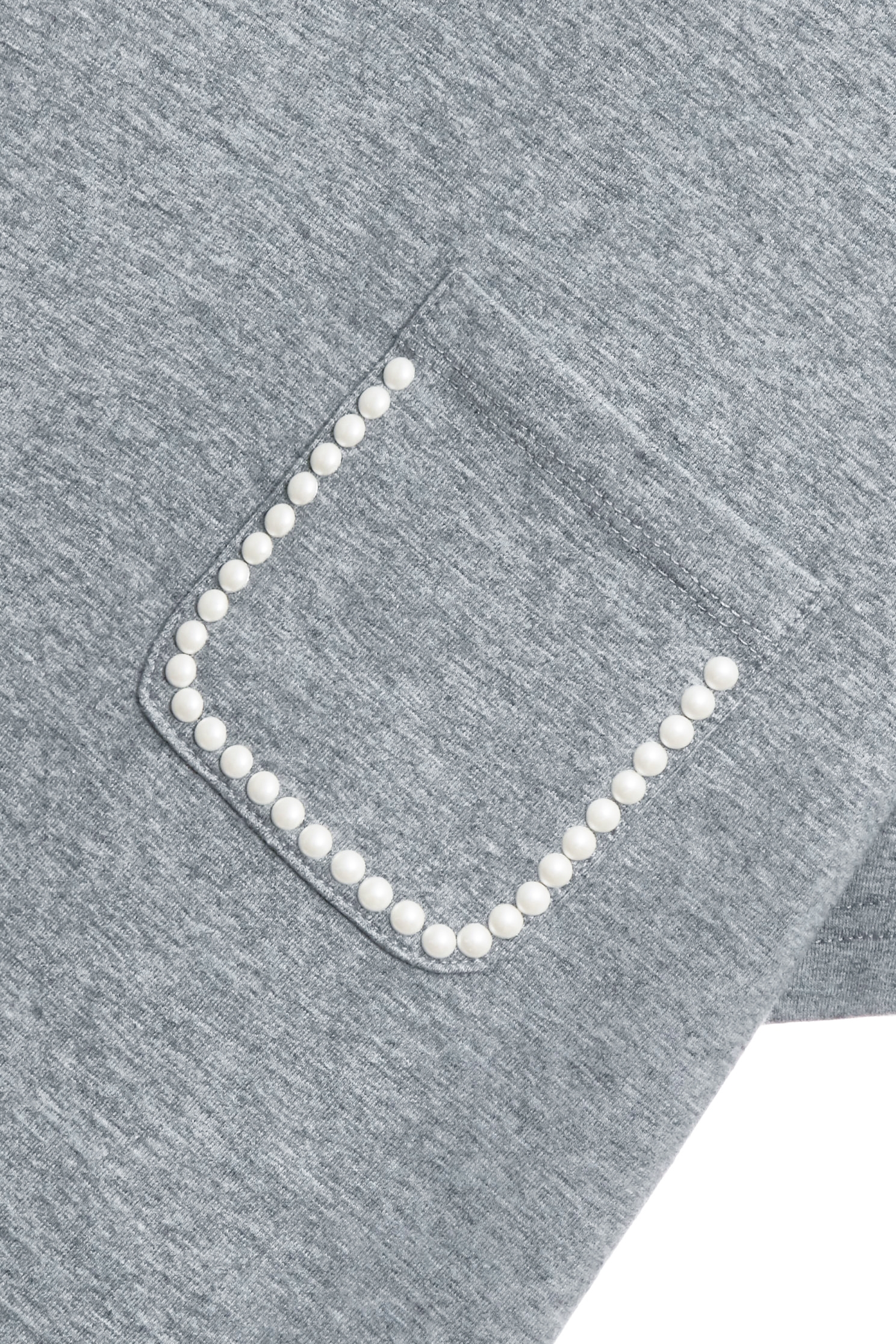 綴珍珠貼片顯瘦T恤上衣綴珍珠貼片顯瘦T恤上衣,T-Shirt,上衣,春夏穿搭,珍珠,純棉