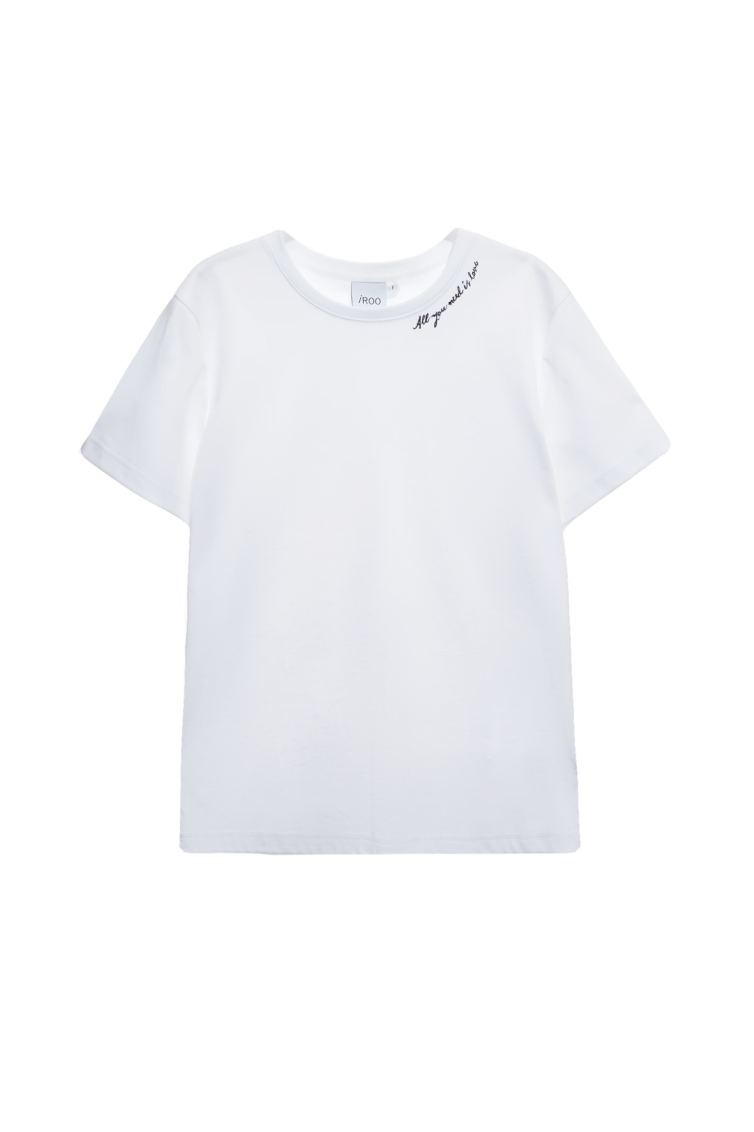 極簡字串繡花T恤上衣極簡字串繡花T恤上衣,T-Shirt,上衣,刺繡,春夏穿搭,白色上衣,繡花