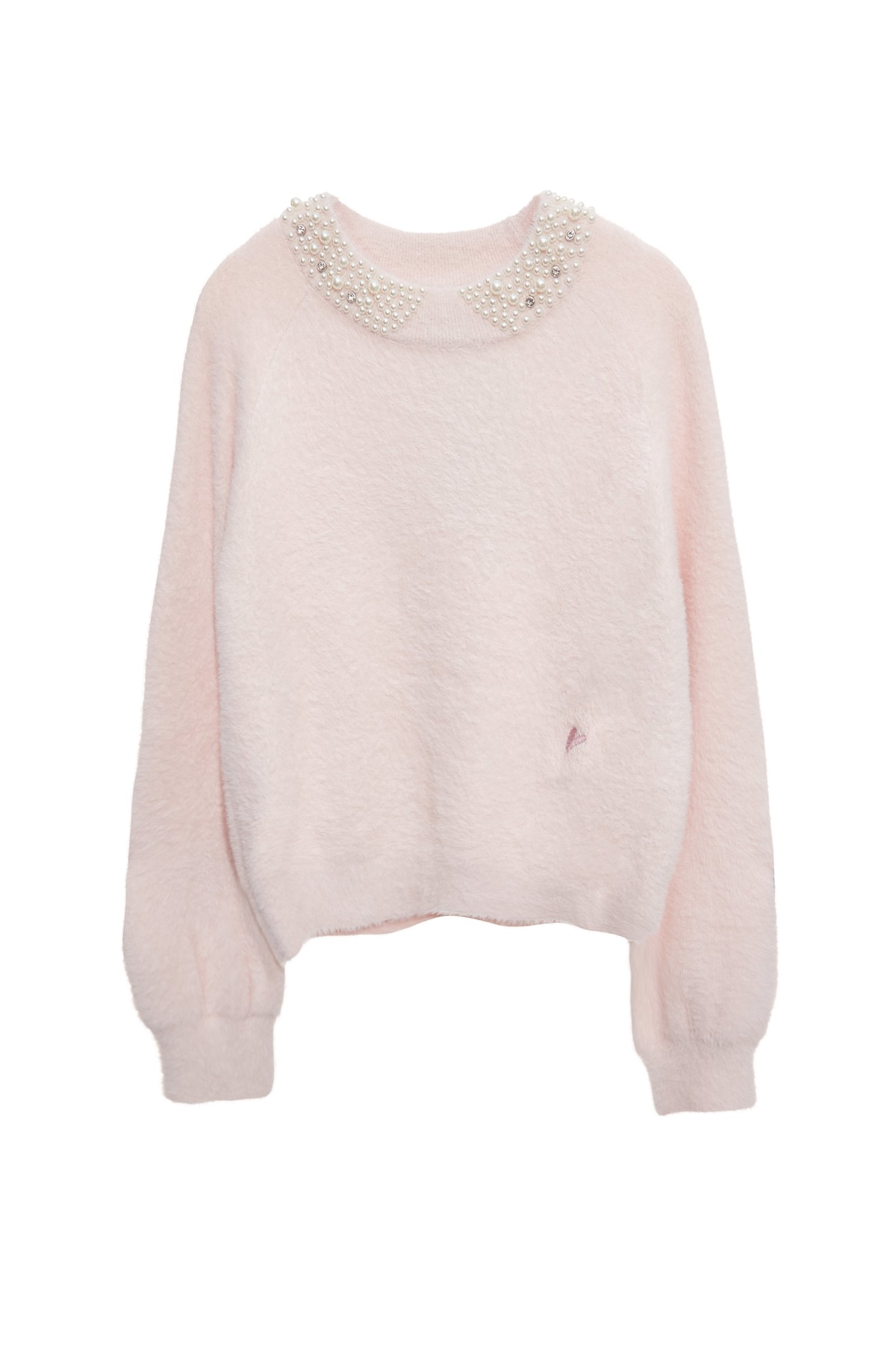 超凡粉綴珍珠針織上衣超凡粉綴珍珠針織上衣,上衣,刺繡,珍珠,秋冬穿搭,簡約穿搭,針織,針織上衣