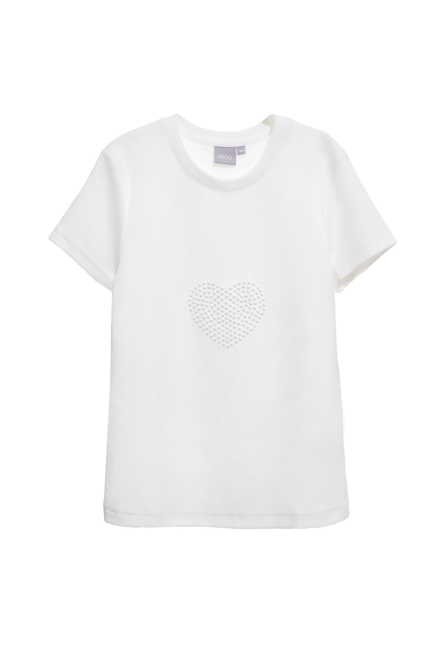 愛心珍珠貼片T恤上衣愛心珍珠貼片T恤上衣,T-Shirt,上衣,春夏穿搭,珍珠,白色上衣