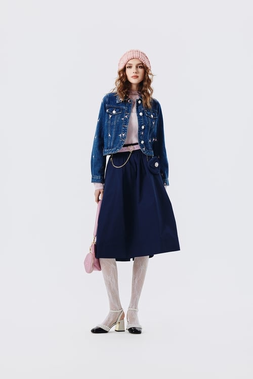 玫瑰石英粉花朵刺繡外套,一般外套