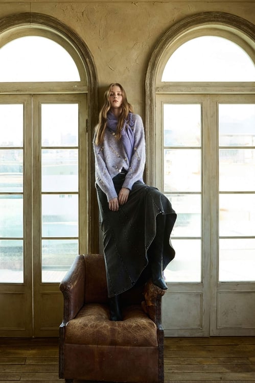 仿舊洗水魚尾長裙,秋冬穿搭