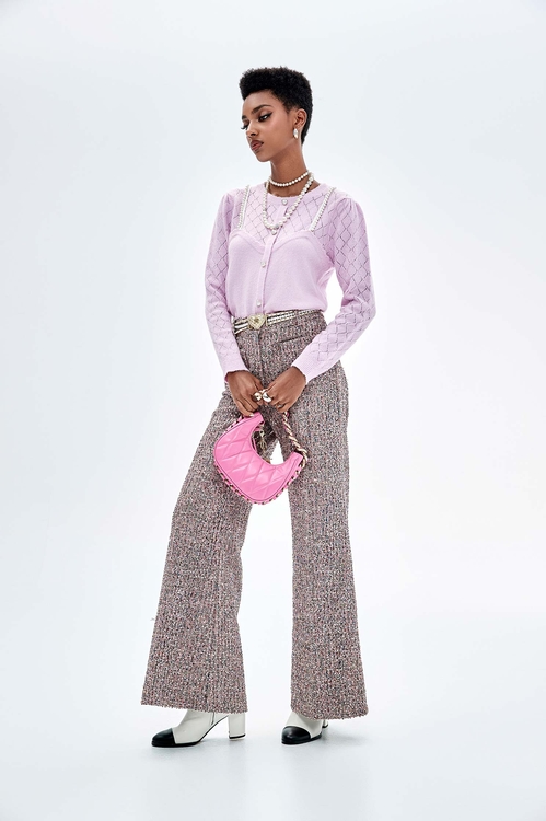 牡丹粉假兩件針織上衣,時髦選品專區