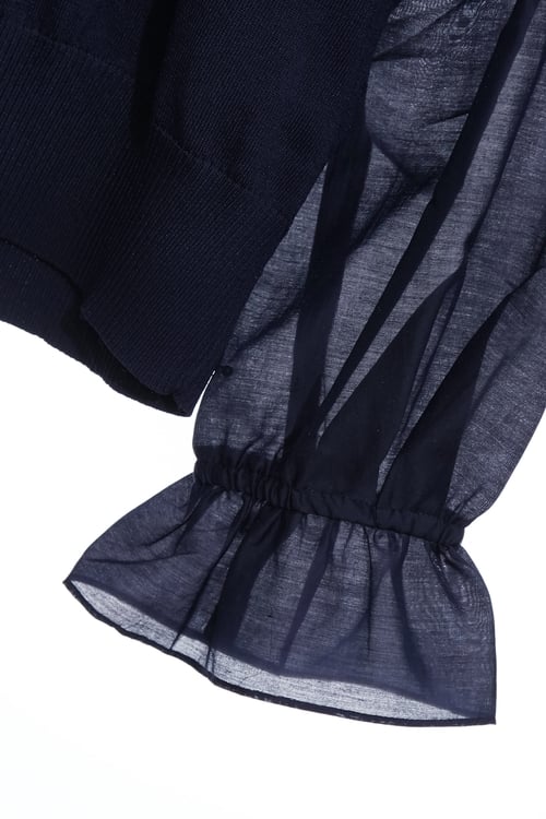 蕾絲領裝飾針織上衣,針織