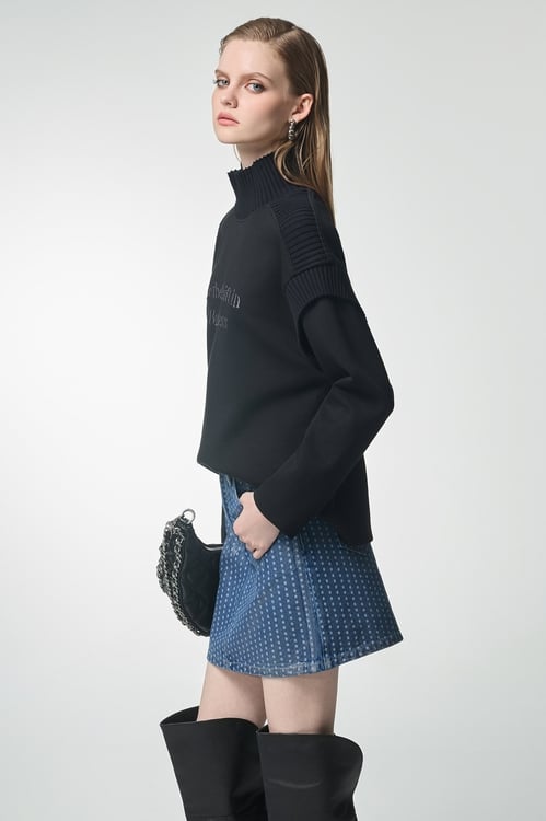 羅紋造型個性單品上衣,上衣