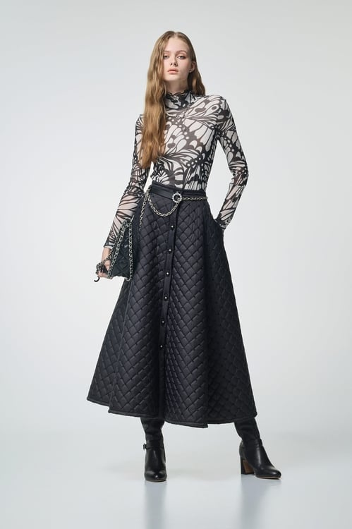 蝴蝶圖騰印花高領上衣,上衣