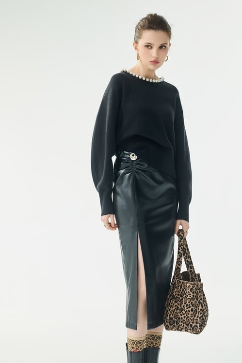 珍珠縫飾針織單品,上班穿搭