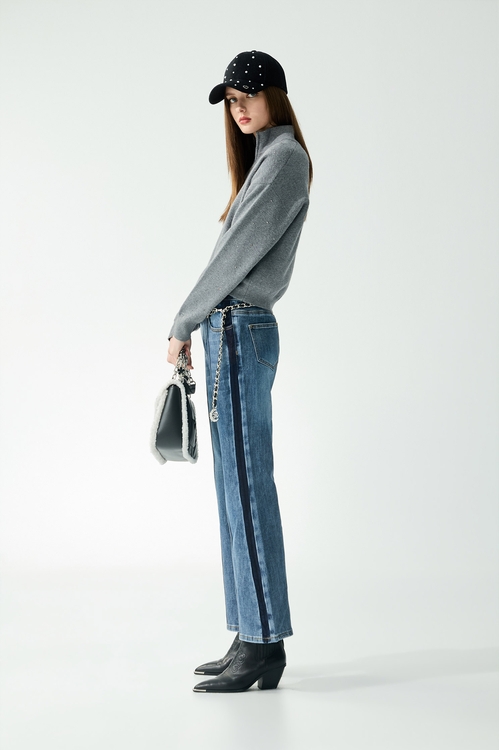 薄暮灰閃光針織上衣,秋冬穿搭