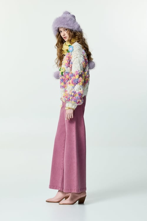 粉彩雪尼爾紗針織外套,秋冬穿搭