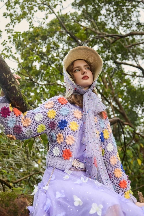 浪漫手作五彩外套,,浪漫手作五彩外套,一般外套,外套,春夏穿搭,珍珠,針織,針織外套