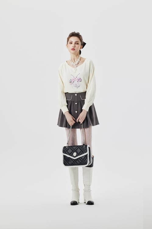 兔兔公主圖騰單品上衣,珍珠