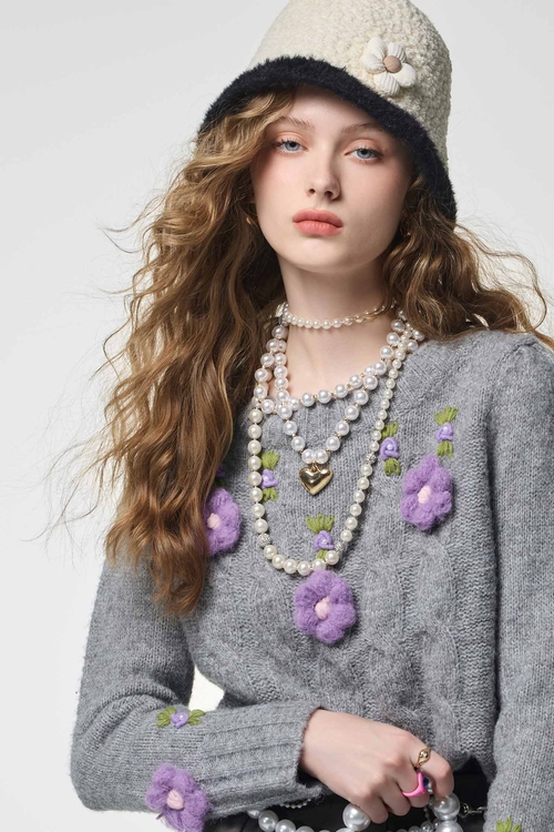 浪漫雙層珍珠心型吊墜項鍊,項鍊