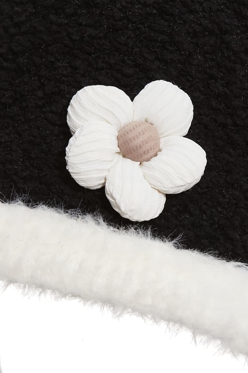 毛絨撞色小花針織帽,,毛絨撞色小花針織帽,帽子,秋冬穿搭,針織,帽子,秋冬穿搭,針織