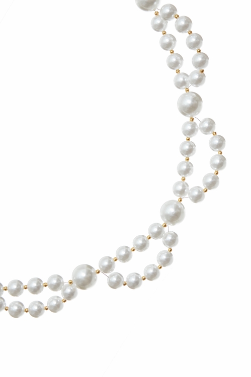 皮綁式經典珍珠腰鍊,珍珠