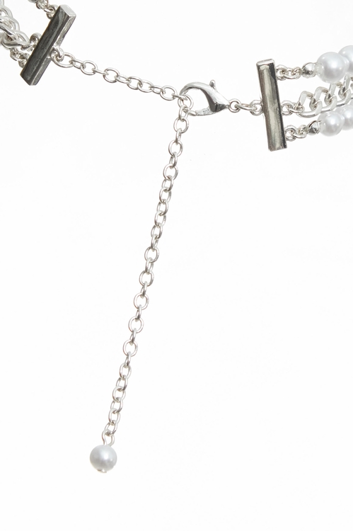 甜美絲絨蝴蝶結珍珠頸鍊,蝴蝶結