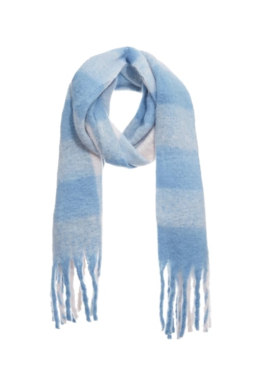 簡約藍白格紋暖絨圍巾,,簡約藍白格紋暖絨圍巾,圍巾,格紋,秋冬穿搭,針織,圍巾,格紋,秋冬穿搭,針織