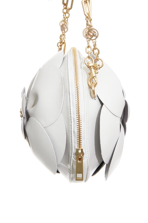 優雅花朵多用肩背包,,優雅花朵多用肩背包,側背包,春夏穿搭,珍珠,皮革,側背包,春夏穿搭,珍珠,皮革,肩背包