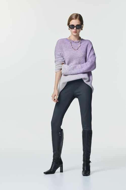 簡約顯瘦開衩合身褲,,簡約顯瘦開衩合身褲,刺繡,秋冬穿搭,窄管褲,褲子