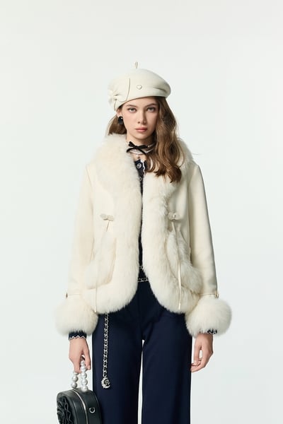 雙口袋V領羽絨外套