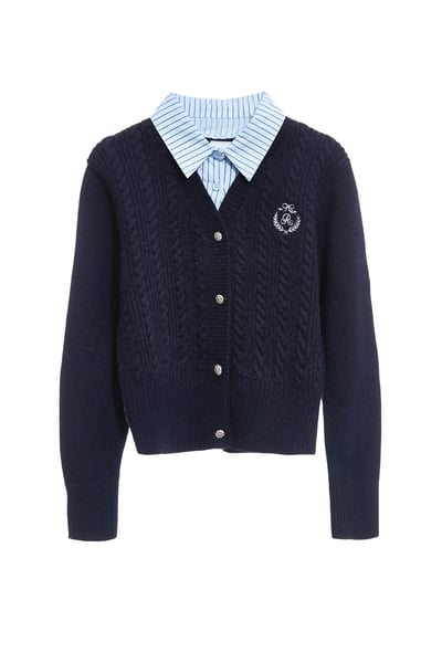 學院風假兩件針織外套