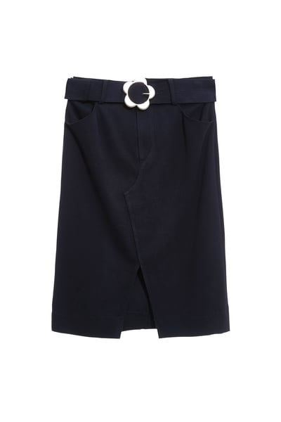 花朵腰帶頭中長裙