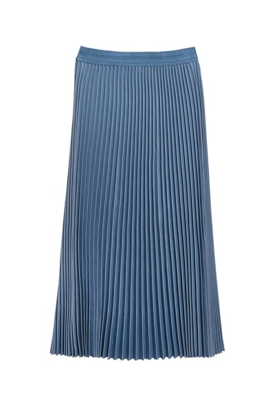 珍珠藍復古洗水百褶裙