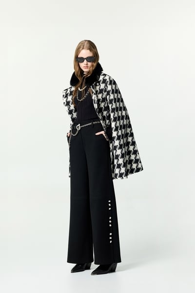 溫暖磨毛感彈性寬褲