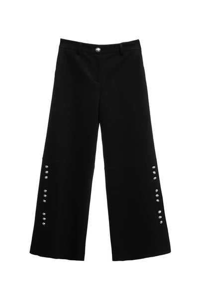 溫暖磨毛感彈性寬褲