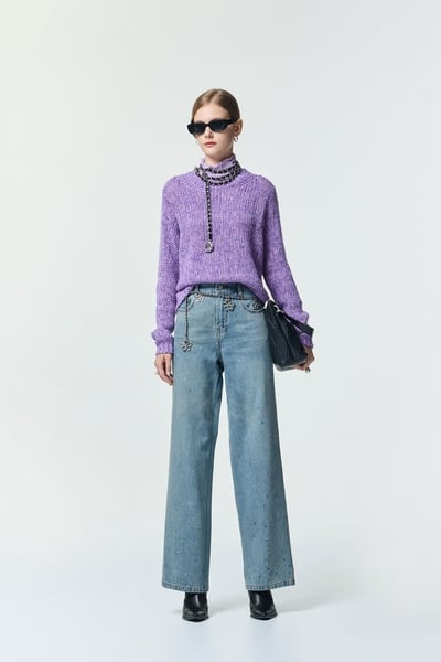 閃光五彩點點牛仔寬褲