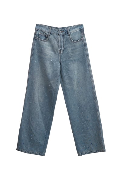 閃光五彩點點牛仔寬褲