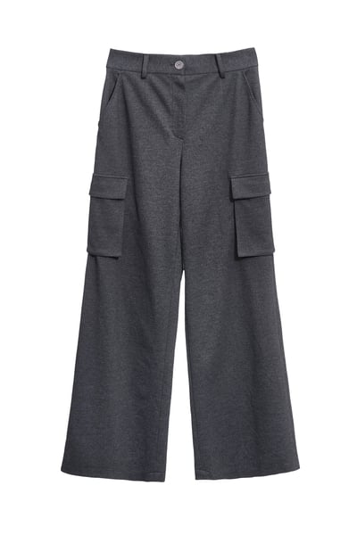 月光灰工裝風寬褲