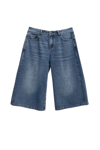 復古洗水五分牛仔褲