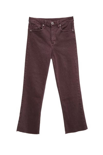 櫻桃巧克力色牛仔喇叭褲