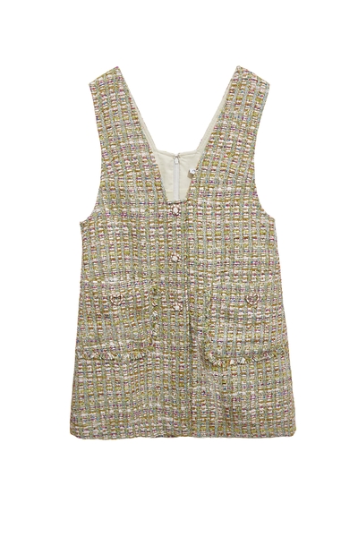 櫻花粉花呢紗洋裝