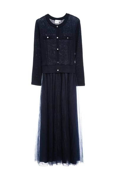 濃厚靛藍網紗洋裝