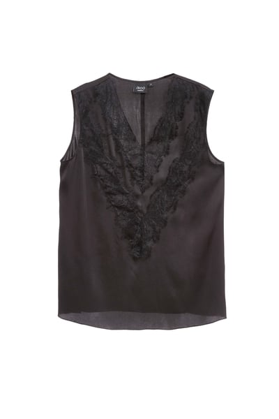 睫毛蕾絲V領沙典背心單品