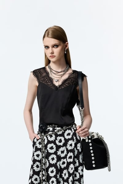 微性感睫毛蕾絲沙典背心