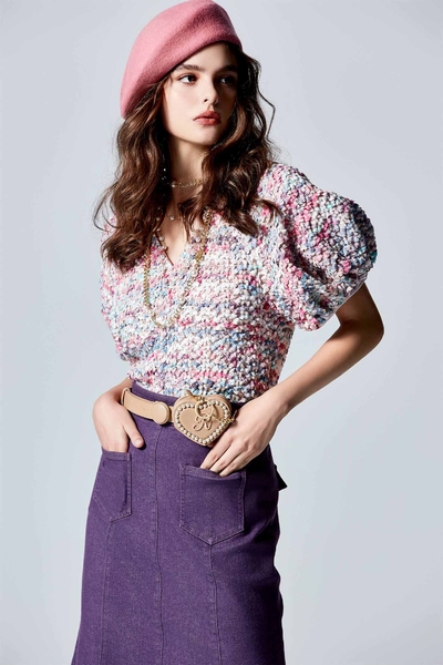 五彩織帶交織上衣