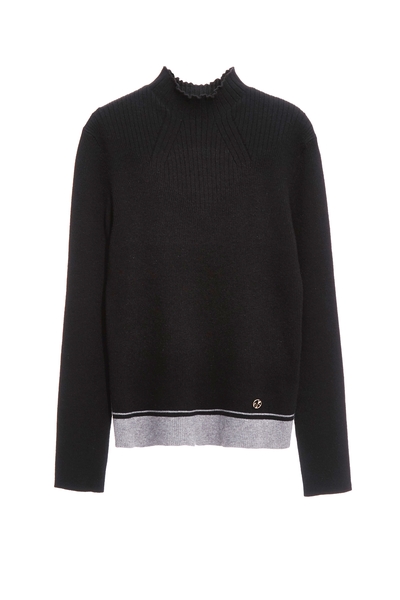 月光灰下擺針織上衣