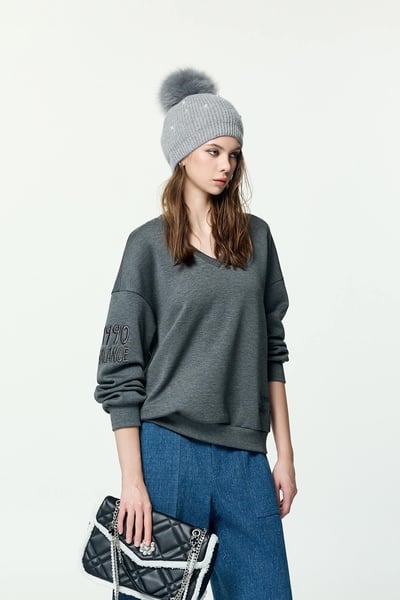 綴老虎圖騰單品上衣