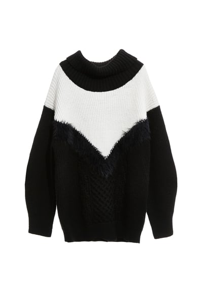 拼接造型針織上衣